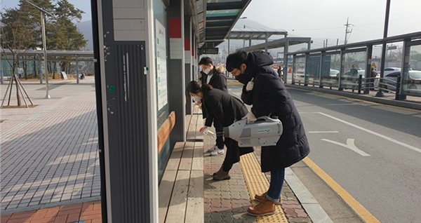 광주시, 코로나19 확산 방지를 위한 버스 및 택시정류장 방역 실시