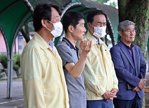 정장선 평택시장, 진위천유원지 호우 피해현장 방문, 응급복구 지시