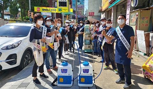 의왕시 고천동‘한울타리 상인회’, 코로나 극복 방역활동 전개