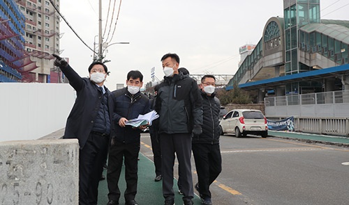 하룻동안 관내 주요사업 현장 10여곳 시찰 강행군