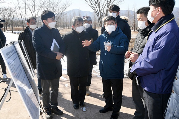 신동헌 광주시장, 팔당물안개공원 허브섬 현장방문