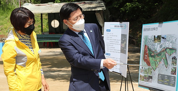 한대희 군포시장, 당동 근린공원 조성사업 현장 방문