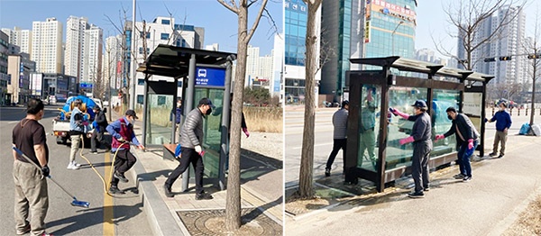 동삭동, ‘새봄맞이 버스승강장 환경정비’ 실시