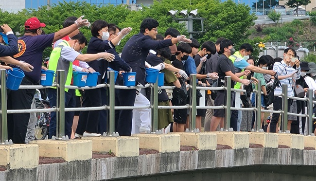 전국자연보호중앙회 광주시지회, 수자원 조성 및 반딧불이 서식을 위한 다슬기 방류