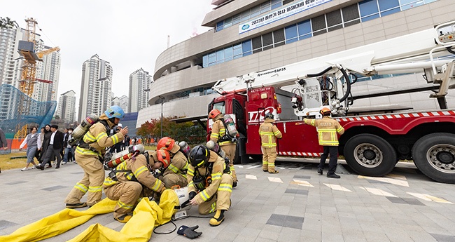 경기도, 경기융합타운 청사 화재대비 합동 소방훈련 실시