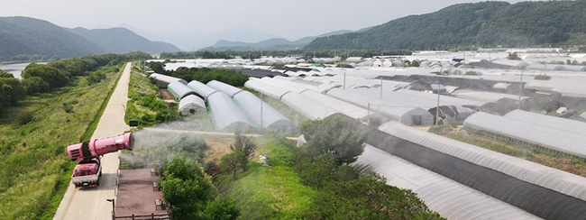 광주시, 토마토 재배단지 대상 1차 친환경 공동·광역방제